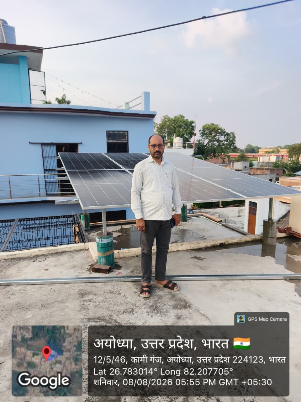 Residential solar installation in Ayodhya, Uttar Pradesh