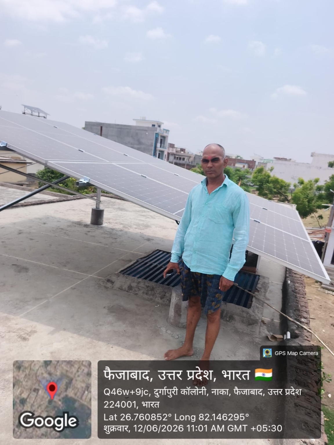 Rooftop solar installation in Faizabad, Uttar Pradesh