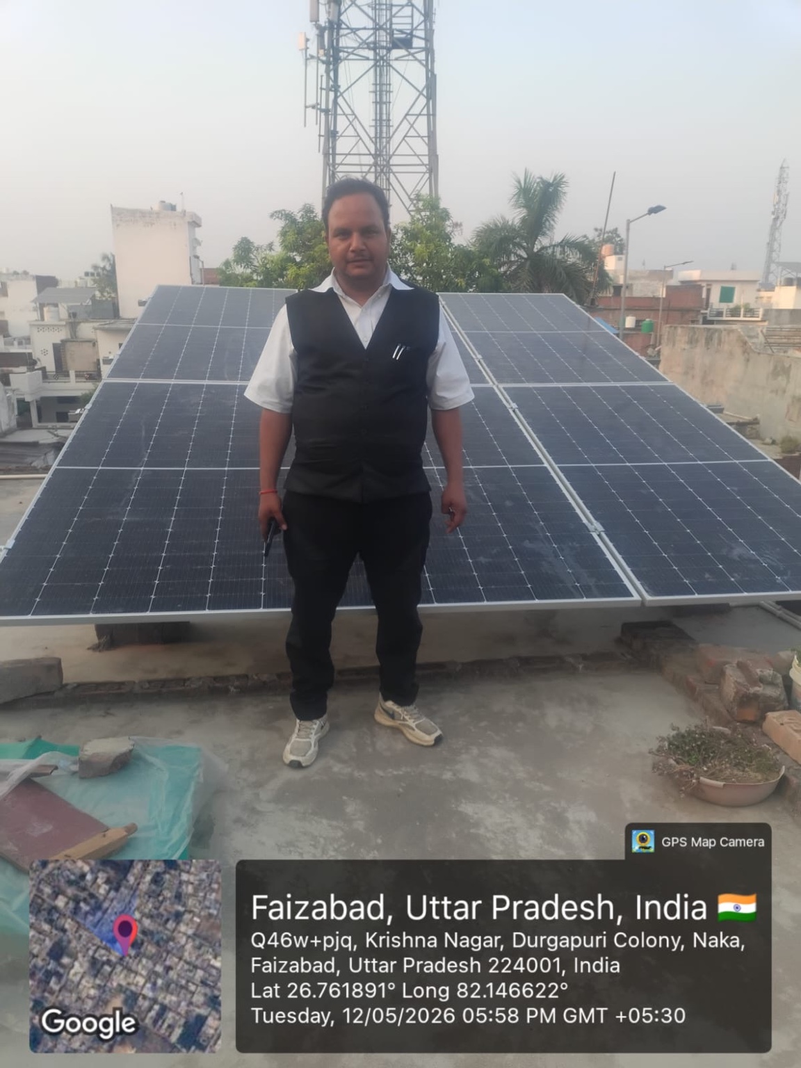 Residential solar installation in Ayodhya, Uttar Pradesh